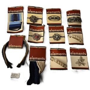 Vintage ELEMENTS Hair Accessories- Clips Hair Ties and Headbands NEW IN PACKAGE